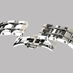 Diamond watch 9262-AD-GS-Steel Elegant automatic watch with complete calendar and 78 brilliants