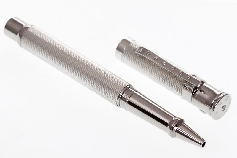 Luxury rollerball pen PRESTIGE – Rollerball FC Luxury rollerball pen, platinum and palladium plated brass body, set with 8 diamonds
