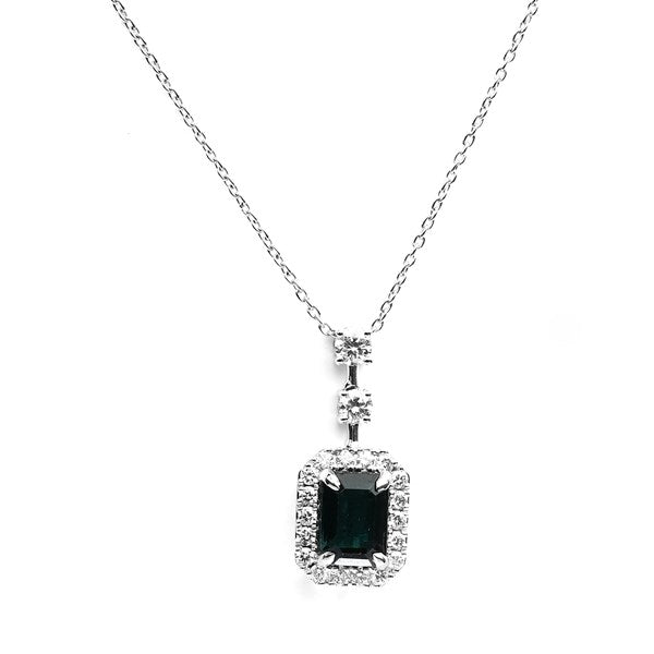 Pendant P-19056-WG Diamond pendant made of white gold with black diamond