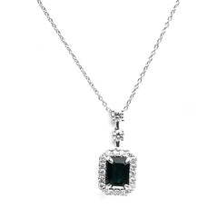 Pendant P-19056-WG Diamond pendant made of white gold with black diamond