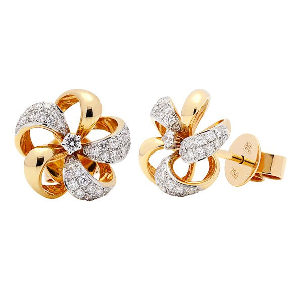 Earrings E-17744-PG Diamond earrings made of pink gol