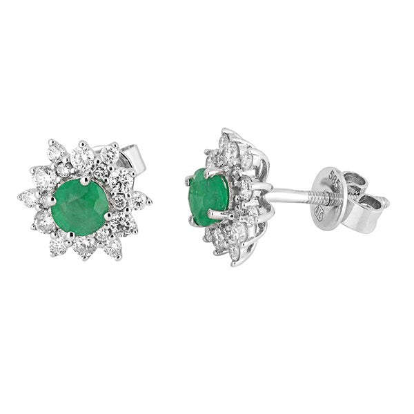 Earrings Ellie Smaragd Diamond earrings made of white gold with Emeralds