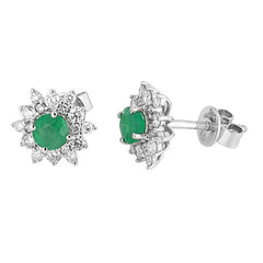 Earrings Ellie Smaragd Diamond earrings made of white gold with Emeralds