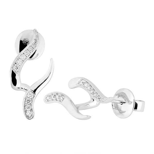 Earrings E-21114-WG Diamond earrings made of white gold