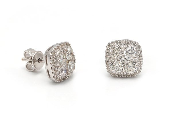 Earrings E-31132-WG Diamond earrings made of white gold
