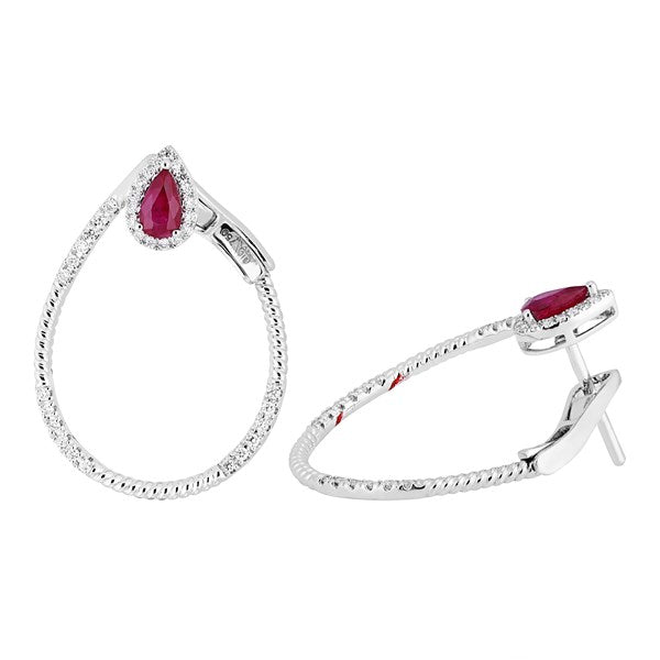 Earrings Sisa Diamond earrings made of white gold with Rubi