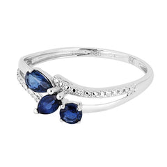 Ring Linda Diamond ring made of white gold with Sapphire   Gross Weight:  1,14 g    Metal: