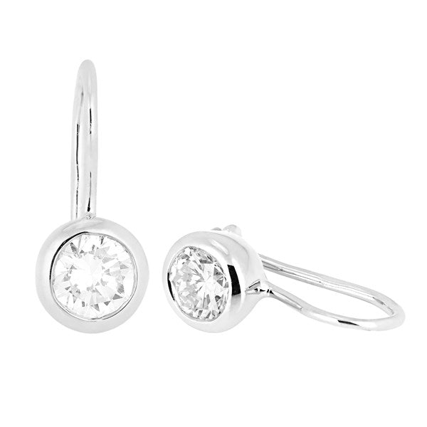 Earrings E-21133-WG Children's diamond earrings made of white gold
