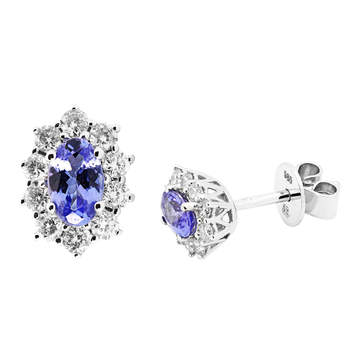 Earrings Eleanor Diamond earrings made of white gold with Tanzanites