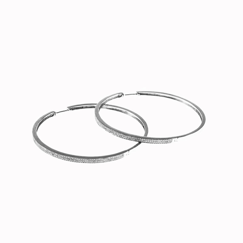 Earrings Large Circles Diamond earrings made of white gold
