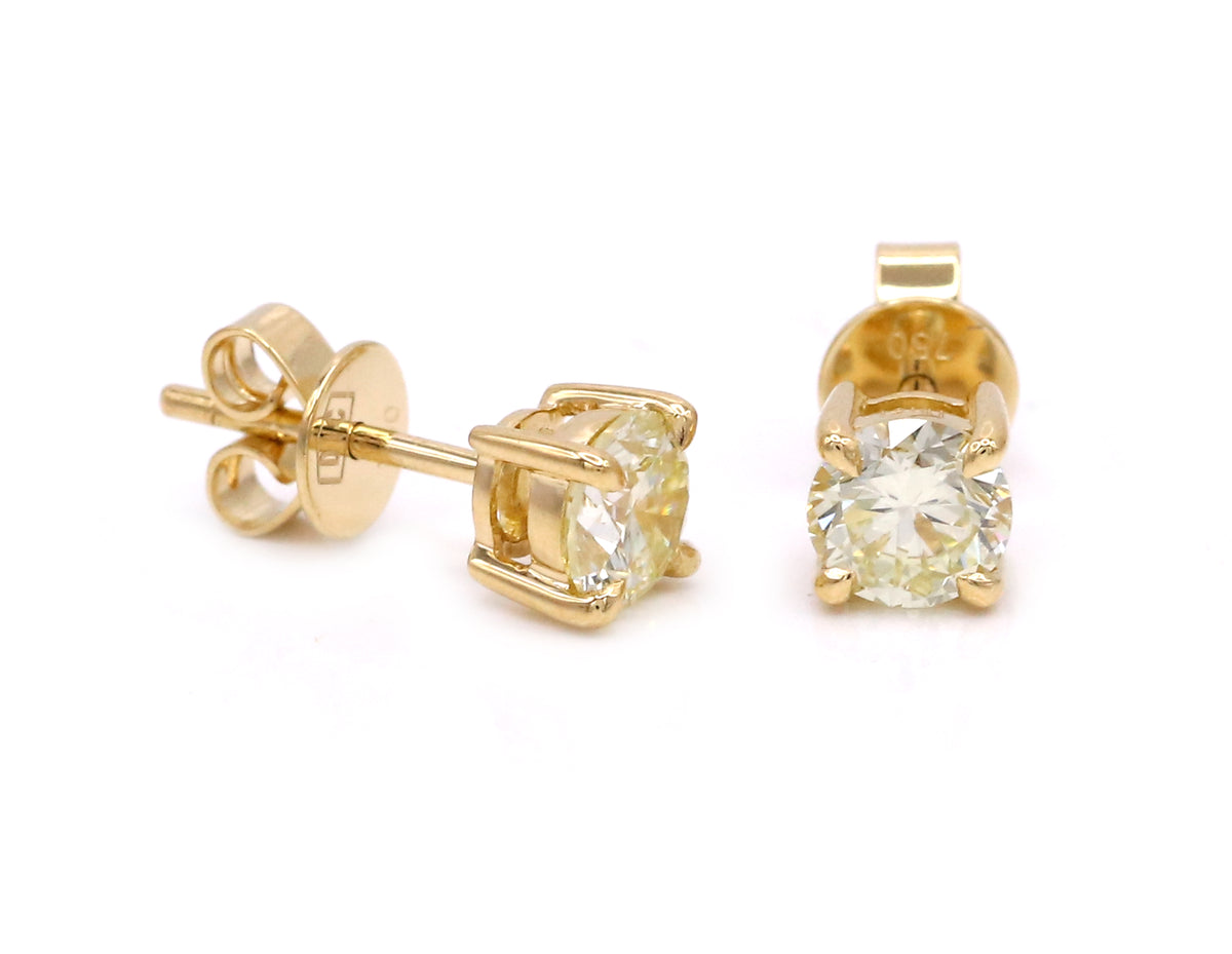 Earrings E-25071-YG Diamond earrings made of yellow gold