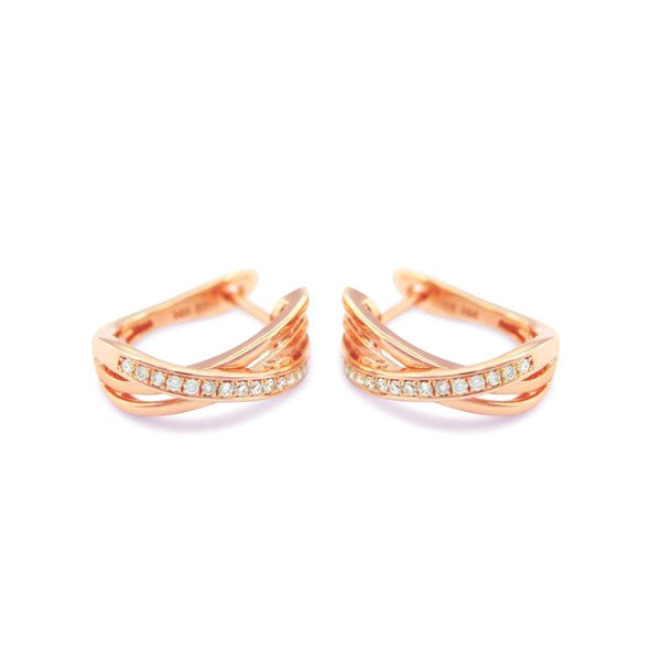 Earrings Stella Diamond earrings made of pink gold