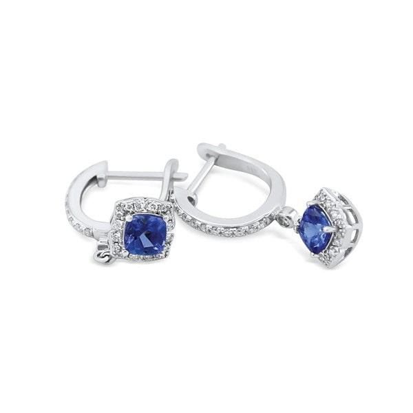 Earrings Maja Diamond earrings made of white gold with Tanzanites